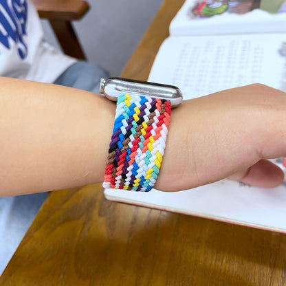 Bracelets de montre de rechange à boucle unique tressée arc-en-ciel, taille : S 135 mm pour Apple Watch Series 6 & SE & 5 & 4 44 mm / 3 & 2 & 1 42 mm, S 135mm 44mm / 42mm