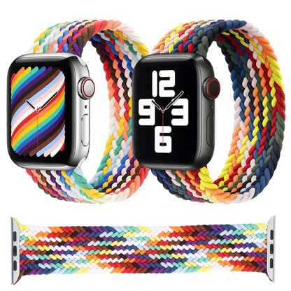 Bracelets de montre de rechange à boucle unique tressée arc-en-ciel, taille : S 135 mm pour Apple Watch Series 6 & SE & 5 & 4 44 mm / 3 & 2 & 1 42 mm, S 135mm 44mm / 42mm