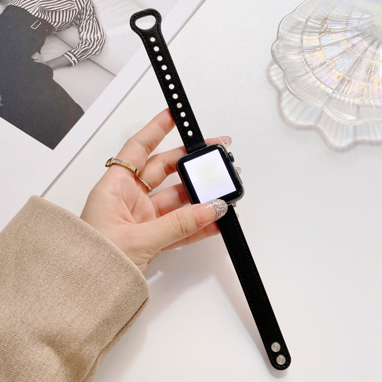 Bracelet de montre en cuir véritable à double boucle pour Apple Watch Series, 7 45mm / 6 & SE & 5 & 4 44mm / 3 & 2 & 1 42mm, 7 41mm / 6 & SE & 5 & 4 40mm / 3 & 2 & 1 38mm