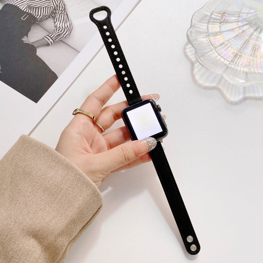 Bracelet de montre en cuir véritable à double boucle pour Apple Watch Series, 7 45mm / 6 & SE & 5 & 4 44mm / 3 & 2 & 1 42mm, 7 41mm / 6 & SE & 5 & 4 40mm / 3 & 2 & 1 38mm