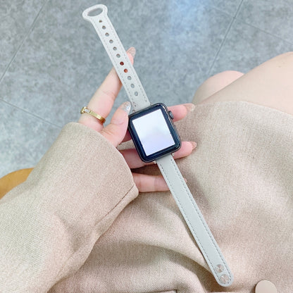 Bracelet de montre en cuir véritable à double boucle pour Apple Watch Series, 7 45mm / 6 & SE & 5 & 4 44mm / 3 & 2 & 1 42mm, 7 41mm / 6 & SE & 5 & 4 40mm / 3 & 2 & 1 38mm