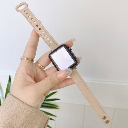 Bracelet de montre en cuir véritable à double boucle pour Apple Watch Series, 7 45mm / 6 & SE & 5 & 4 44mm / 3 & 2 & 1 42mm, 7 41mm / 6 & SE & 5 & 4 40mm / 3 & 2 & 1 38mm
