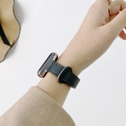 Bracelet de montre en cuir véritable à double boucle pour Apple Watch Series, 7 45mm / 6 & SE & 5 & 4 44mm / 3 & 2 & 1 42mm, 7 41mm / 6 & SE & 5 & 4 40mm / 3 & 2 & 1 38mm