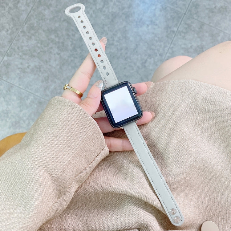 Bracelet de montre en cuir véritable à double boucle pour Apple Watch Series, 7 45mm / 6 & SE & 5 & 4 44mm / 3 & 2 & 1 42mm, 7 41mm / 6 & SE & 5 & 4 40mm / 3 & 2 & 1 38mm