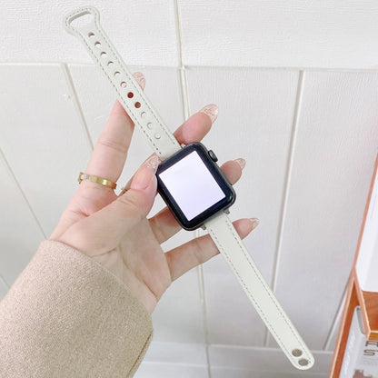 Bracelet de montre en cuir véritable à double boucle pour Apple Watch Series, 7 45mm / 6 & SE & 5 & 4 44mm / 3 & 2 & 1 42mm, 7 41mm / 6 & SE & 5 & 4 40mm / 3 & 2 & 1 38mm