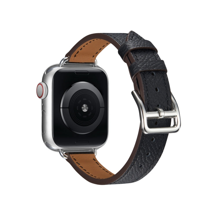 Bracelet de montre en cuir de style B pour la série Apple Watch, 7 45mm / 6 & SE & 5 & 4 44mm / 3 & 2 & 1 42mm, 7 41mm / 6 & SE & 5 & 4 40mm / 3 & 2 & 1 38mm