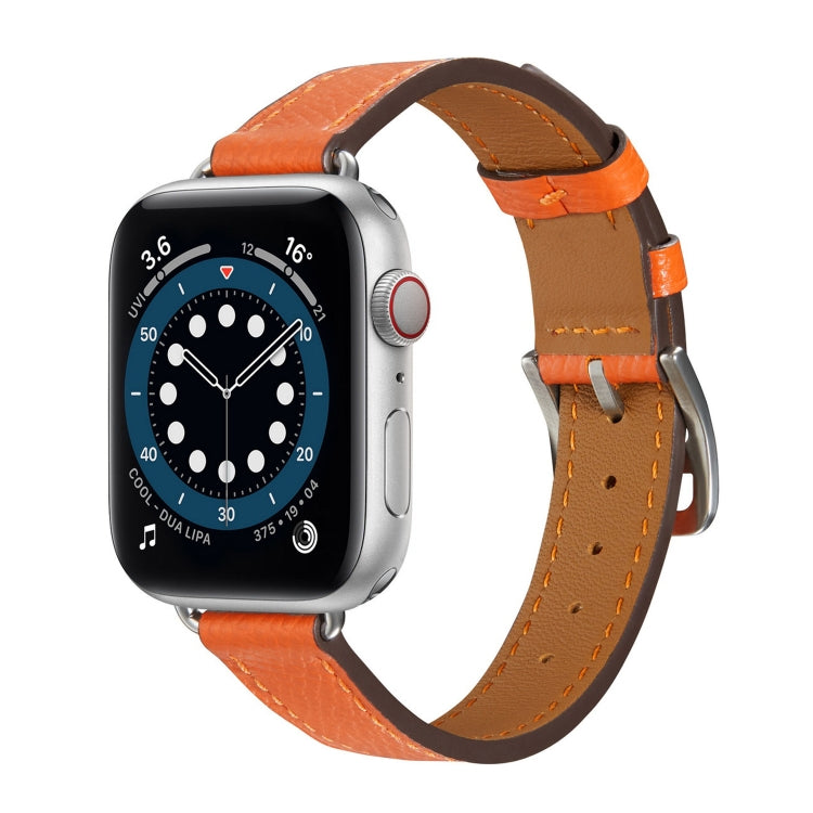 Bracelet de montre en cuir de style B pour la série Apple Watch, 7 45mm / 6 & SE & 5 & 4 44mm / 3 & 2 & 1 42mm, 7 41mm / 6 & SE & 5 & 4 40mm / 3 & 2 & 1 38mm