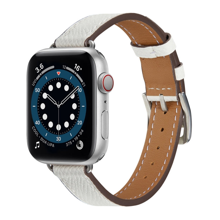 Bracelet de montre en cuir de style B pour la série Apple Watch, 7 45mm / 6 & SE & 5 & 4 44mm / 3 & 2 & 1 42mm, 7 41mm / 6 & SE & 5 & 4 40mm / 3 & 2 & 1 38mm