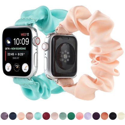 Bracelets de montre de remplacement d'attache de cheveux d'écharpe pour la série Apple Watch, 7 45mm / 6 & SE & 5 & 4 44mm / 3 & 2 & 1 42mm, 7 41mm / 6 & SE & 5 & 4 40mm / 3 & 2 & 1 38mm