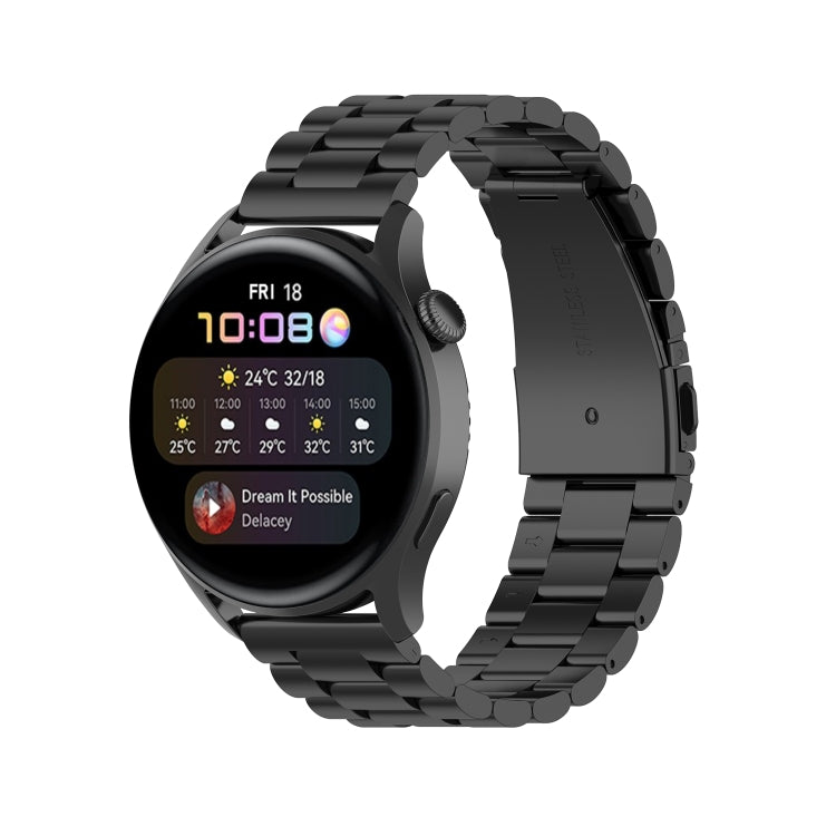 Pour Huawei Watch 3 / 3 Pro Bracelet de montre en acier à trois perles de 22 mm