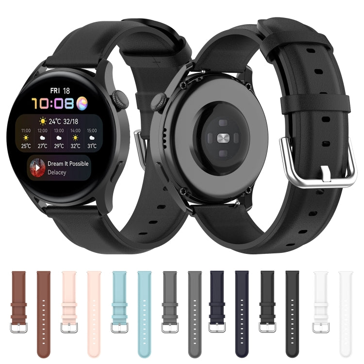 Pour Huawei Watch 3 / 3 Pro 22mm Bracelet de remplacement en cuir à queue ronde Bracelet de montre