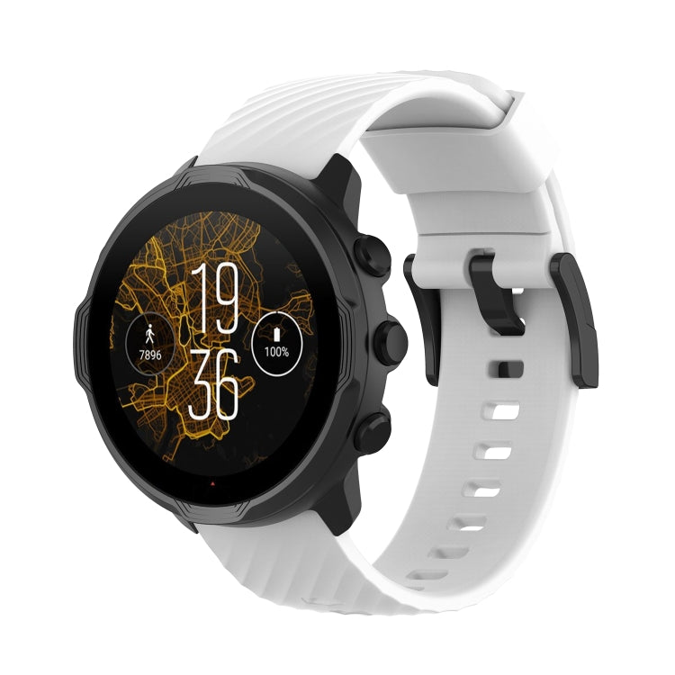 Pour Suunto 7 24mm Bracelet de rechange en silicone de couleur unie Bracelet de montre