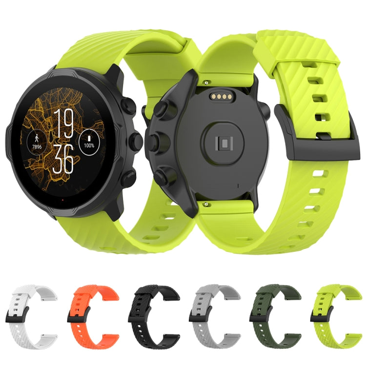 Pour Suunto 7 24mm Bracelet de rechange en silicone de couleur unie Bracelet de montre