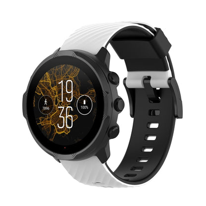 Pour bracelet de montre de remplacement en silicone bicolore Suunto 7 24mm