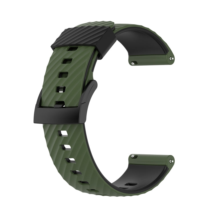 Pour bracelet de montre de remplacement en silicone bicolore Suunto 7 24mm