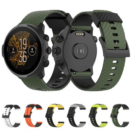 Pour bracelet de montre de remplacement en silicone bicolore Suunto 7 24mm