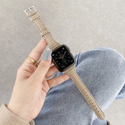 Bracelet de montre en cuir texturé crocodile, For Apple Watch Series 7  41mm / & 6 & SE & 5 & 4 40mm, For Apple Watch Series  7  45mm / & 6 & SE & 5 & 4 44mm
