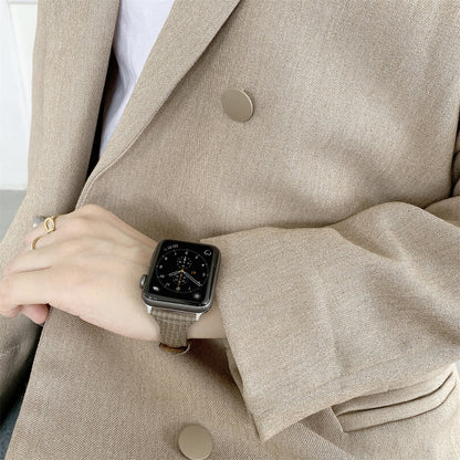 Bracelet de montre en cuir texturé crocodile, For Apple Watch Series 7  41mm / & 6 & SE & 5 & 4 40mm, For Apple Watch Series  7  45mm / & 6 & SE & 5 & 4 44mm
