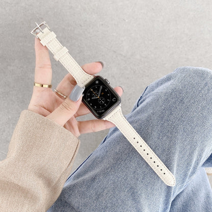 Bracelet de montre en cuir texturé crocodile, For Apple Watch Series 7  41mm / & 6 & SE & 5 & 4 40mm, For Apple Watch Series  7  45mm / & 6 & SE & 5 & 4 44mm