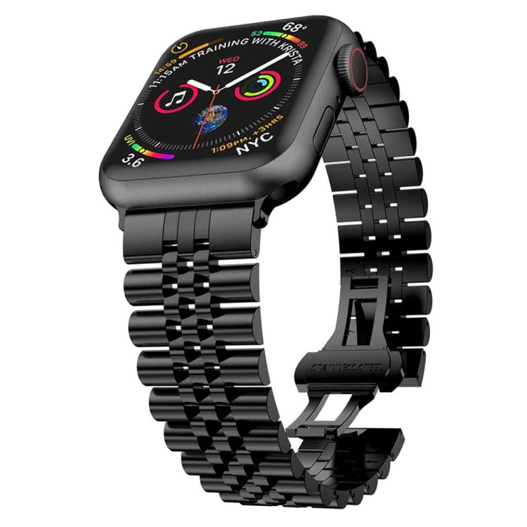 Bracelets de rechange en acier inoxydable à cinq perles pour la série Apple Watch, 7 45mm / 6 & SE & 5 & 4 44mm / 3 & 2 & 1 42mm, 7 41mm / 6 & SE & 5 & 4 40mm / 3 & 2 & 1 38mm