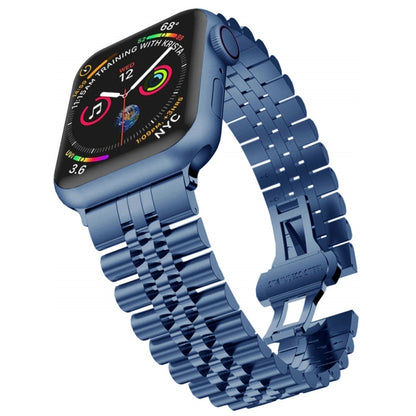 Bracelets de rechange en acier inoxydable à cinq perles pour la série Apple Watch, 7 45mm / 6 & SE & 5 & 4 44mm / 3 & 2 & 1 42mm, 7 41mm / 6 & SE & 5 & 4 40mm / 3 & 2 & 1 38mm