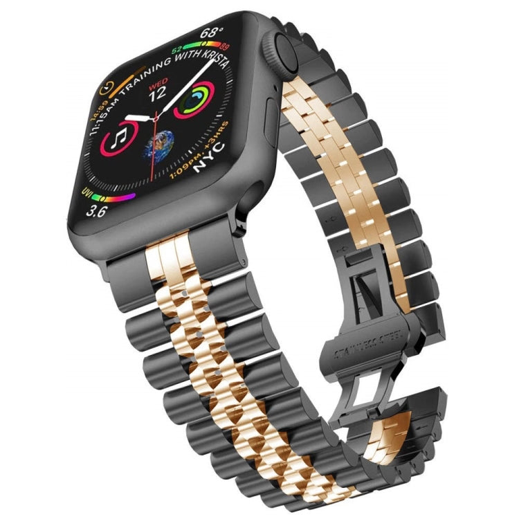 Bracelets de rechange en acier inoxydable à cinq perles pour la série Apple Watch, 7 45mm / 6 & SE & 5 & 4 44mm / 3 & 2 & 1 42mm, 7 41mm / 6 & SE & 5 & 4 40mm / 3 & 2 & 1 38mm