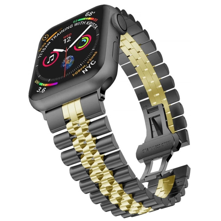 Bracelets de rechange en acier inoxydable à cinq perles pour la série Apple Watch, 7 45mm / 6 & SE & 5 & 4 44mm / 3 & 2 & 1 42mm, 7 41mm / 6 & SE & 5 & 4 40mm / 3 & 2 & 1 38mm