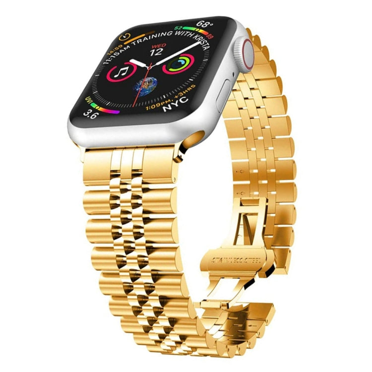 Bracelets de rechange en acier inoxydable à cinq perles pour la série Apple Watch, 7 45mm / 6 & SE & 5 & 4 44mm / 3 & 2 & 1 42mm, 7 41mm / 6 & SE & 5 & 4 40mm / 3 & 2 & 1 38mm