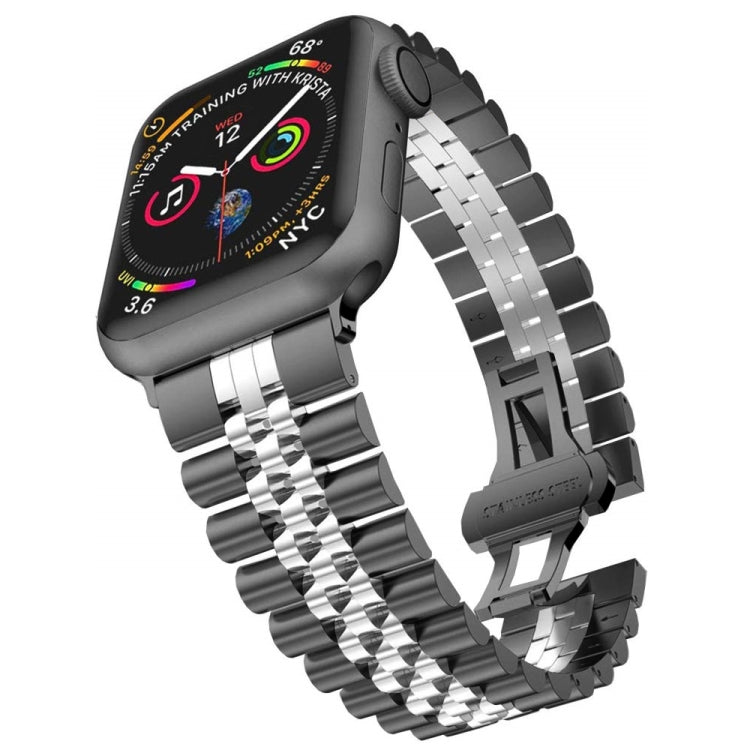 Bracelets de rechange en acier inoxydable à cinq perles pour la série Apple Watch, 7 45mm / 6 & SE & 5 & 4 44mm / 3 & 2 & 1 42mm, 7 41mm / 6 & SE & 5 & 4 40mm / 3 & 2 & 1 38mm