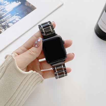 Bracelets de rechange en acier céramique à cinq perles pour la série Apple Watch, 7 45mm / 6 & SE & 5 & 4 44mm / 3 & 2 & 1 42mm, 7 41mm / 6 & SE & 5 & 4 40mm / 3 & 2 & 1 38mm