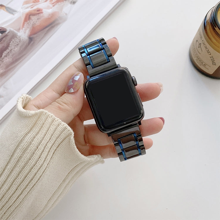 Bracelets de rechange en acier céramique à cinq perles pour la série Apple Watch, 7 45mm / 6 & SE & 5 & 4 44mm / 3 & 2 & 1 42mm, 7 41mm / 6 & SE & 5 & 4 40mm / 3 & 2 & 1 38mm