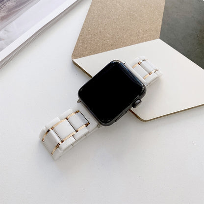 Bracelets de rechange en acier céramique à cinq perles pour la série Apple Watch, 7 45mm / 6 & SE & 5 & 4 44mm / 3 & 2 & 1 42mm, 7 41mm / 6 & SE & 5 & 4 40mm / 3 & 2 & 1 38mm