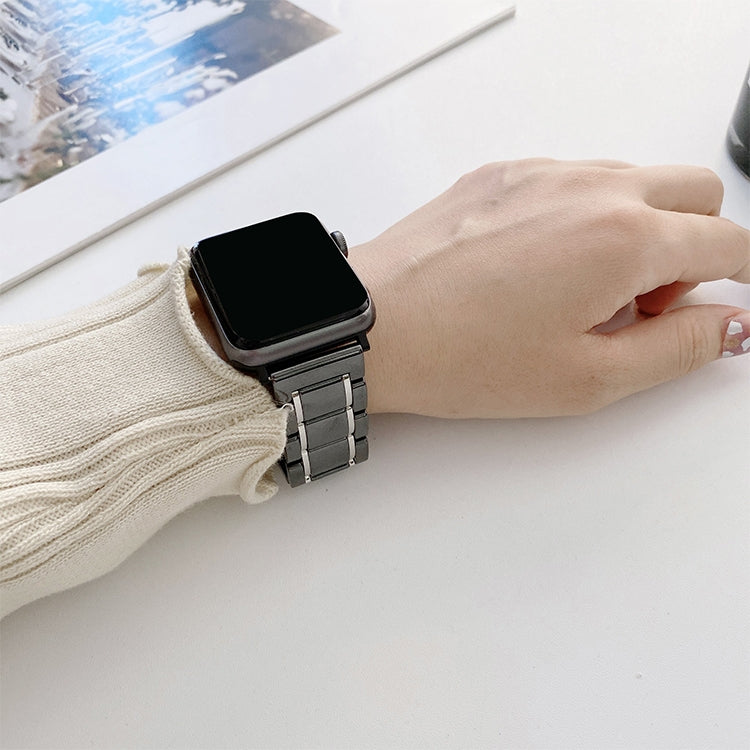 Bracelets de rechange en acier céramique à cinq perles pour la série Apple Watch, 7 45mm / 6 & SE & 5 & 4 44mm / 3 & 2 & 1 42mm, 7 41mm / 6 & SE & 5 & 4 40mm / 3 & 2 & 1 38mm
