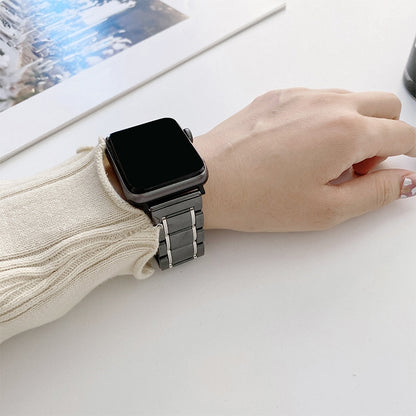 Bracelets de rechange en acier céramique à cinq perles pour la série Apple Watch, 7 45mm / 6 & SE & 5 & 4 44mm / 3 & 2 & 1 42mm, 7 41mm / 6 & SE & 5 & 4 40mm / 3 & 2 & 1 38mm