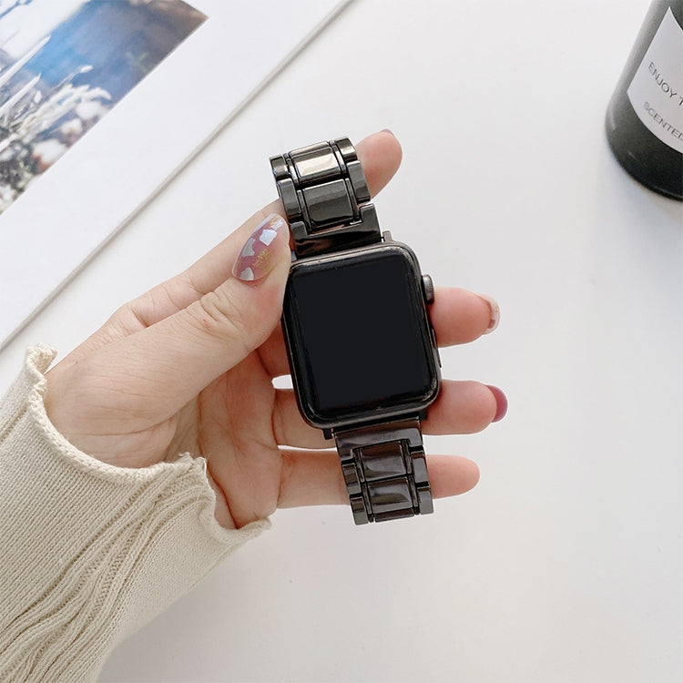 Bracelets de rechange en acier céramique à cinq perles pour la série Apple Watch, 7 45mm / 6 & SE & 5 & 4 44mm / 3 & 2 & 1 42mm, 7 41mm / 6 & SE & 5 & 4 40mm / 3 & 2 & 1 38mm