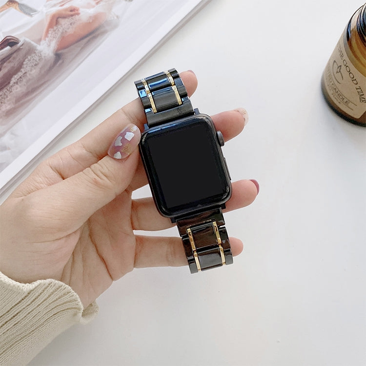 Bracelets de rechange en acier céramique à cinq perles pour la série Apple Watch, 7 45mm / 6 & SE & 5 & 4 44mm / 3 & 2 & 1 42mm, 7 41mm / 6 & SE & 5 & 4 40mm / 3 & 2 & 1 38mm