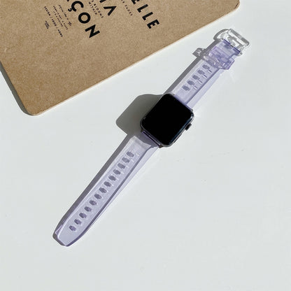 Décoloration dans les bracelets de montre de remplacement en TPU clair pour la série Apple Watch, 7 45mm / 6 & SE & 5 & 4 44mm / 3 & 2 & 1 42mm, 7 41mm / 6 & SE & 5 & 4 40mm / 3 & 2 & 1 38mm