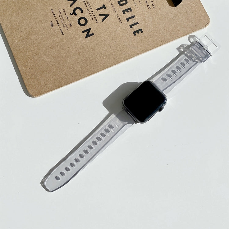 Décoloration dans les bracelets de montre de remplacement en TPU clair pour la série Apple Watch, 7 45mm / 6 & SE & 5 & 4 44mm / 3 & 2 & 1 42mm, 7 41mm / 6 & SE & 5 & 4 40mm / 3 & 2 & 1 38mm