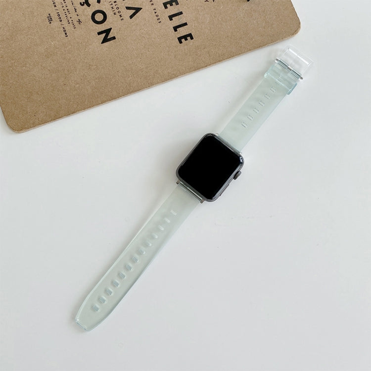 Décoloration dans les bracelets de montre de remplacement en TPU clair pour la série Apple Watch, 7 45mm / 6 & SE & 5 & 4 44mm / 3 & 2 & 1 42mm, 7 41mm / 6 & SE & 5 & 4 40mm / 3 & 2 & 1 38mm