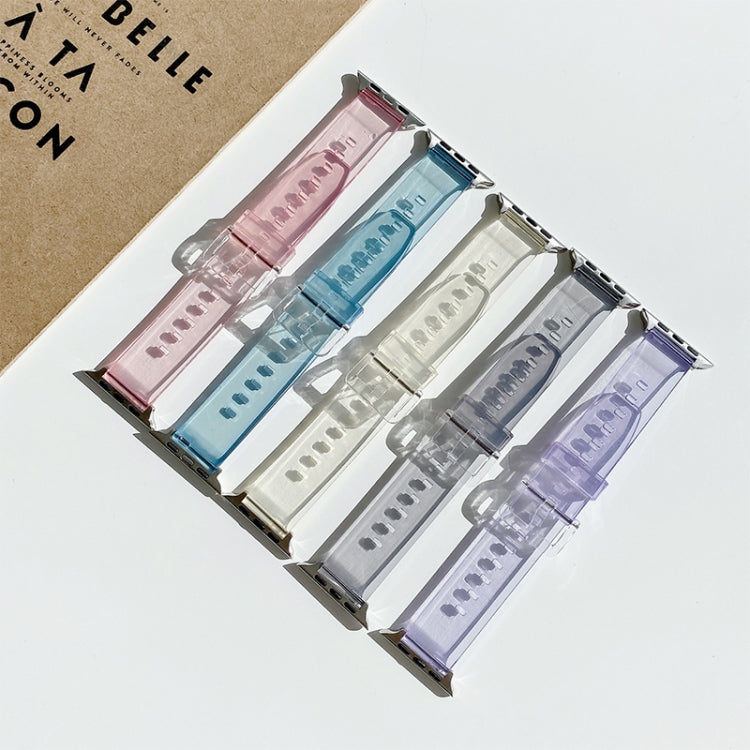 Décoloration dans les bracelets de montre de remplacement en TPU clair pour la série Apple Watch, 7 45mm / 6 & SE & 5 & 4 44mm / 3 & 2 & 1 42mm, 7 41mm / 6 & SE & 5 & 4 40mm / 3 & 2 & 1 38mm