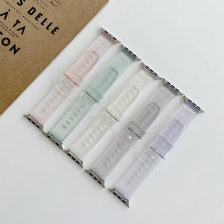 Décoloration dans les bracelets de montre de remplacement en TPU clair pour la série Apple Watch, 7 45mm / 6 & SE & 5 & 4 44mm / 3 & 2 & 1 42mm, 7 41mm / 6 & SE & 5 & 4 40mm / 3 & 2 & 1 38mm