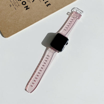 Décoloration dans les bracelets de montre de remplacement en TPU clair pour la série Apple Watch, 7 45mm / 6 & SE & 5 & 4 44mm / 3 & 2 & 1 42mm, 7 41mm / 6 & SE & 5 & 4 40mm / 3 & 2 & 1 38mm