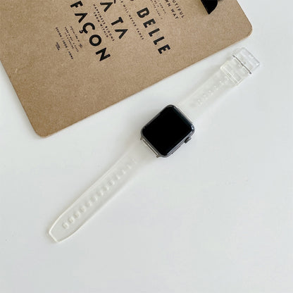 Décoloration dans les bracelets de montre de remplacement en TPU clair pour la série Apple Watch, 7 45mm / 6 & SE & 5 & 4 44mm / 3 & 2 & 1 42mm, 7 41mm / 6 & SE & 5 & 4 40mm / 3 & 2 & 1 38mm
