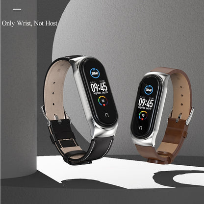 Pour Xiaomi Mi Band 6/5/4/3 CS Bracelet de remplacement en cuir microfibre
