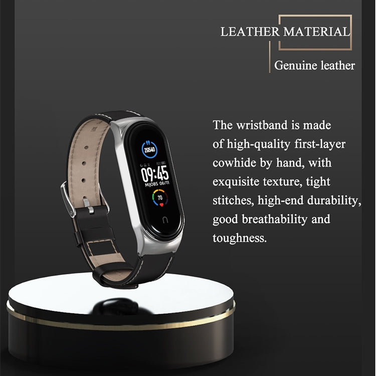 Pour Xiaomi Mi Band 6/5/4/3 CS Bracelet de remplacement en cuir microfibre
