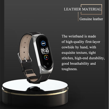 Pour Xiaomi Mi Band 6/5/4/3 CS Bracelet de remplacement en cuir microfibre
