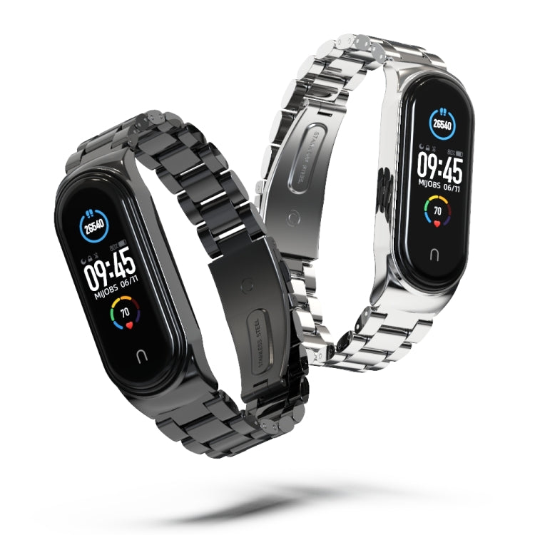 Pour Xiaomi Mi Band 6/5/4/3 CS Métal Trois Perles En Acier Inoxydable Bracelet De Remplacement