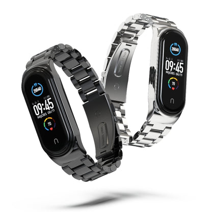 Pour Xiaomi Mi Band 6/5/4/3 CS Métal Trois Perles En Acier Inoxydable Bracelet De Remplacement