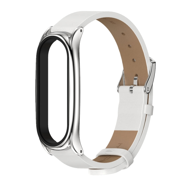 Pour Xiaomi Mi Band 6/5/4/3 Mijobs boîtier en métal Crazy Horse Texture PU microfibre Plus bracelet de montre de remplacement