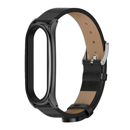 Pour Xiaomi Mi Band 6/5/4/3 Mijobs boîtier en métal Crazy Horse Texture PU microfibre Plus bracelet de montre de remplacement
